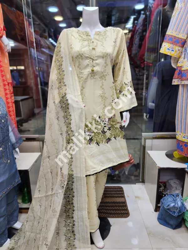 Lawn 3 Pcs Shalwar Kameez Suit for Ladies-0