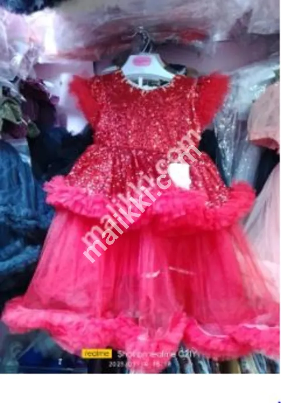 Red Net Frock for Baby Girls