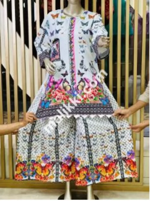 Georgette Butterfly Article Short Kurti with Plazo