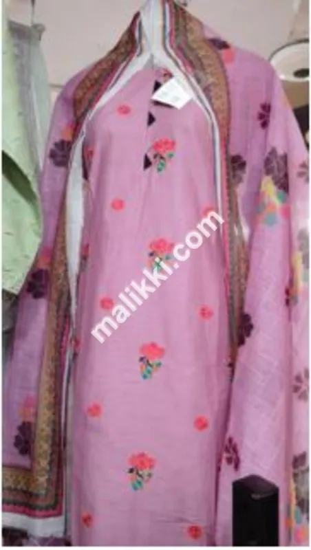 Cotton 3 Pcs Ladies Dress-0