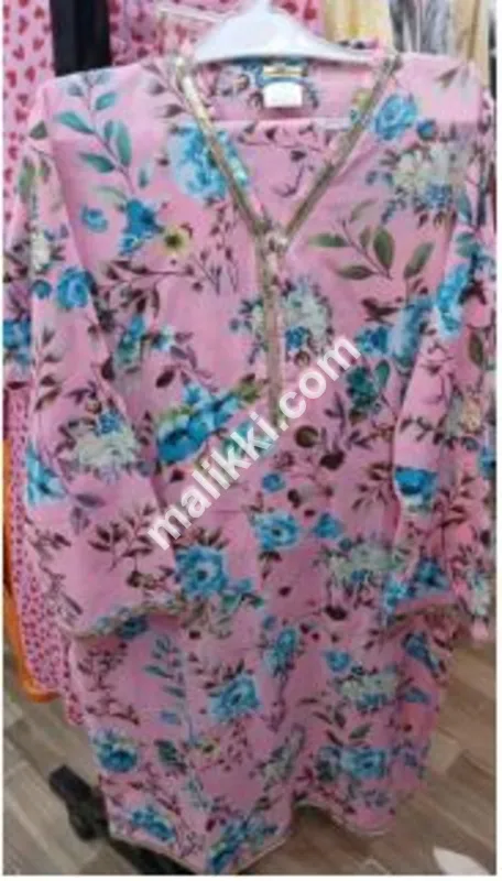 Pure Lawn 2 Pcs Pink Ladies Dress