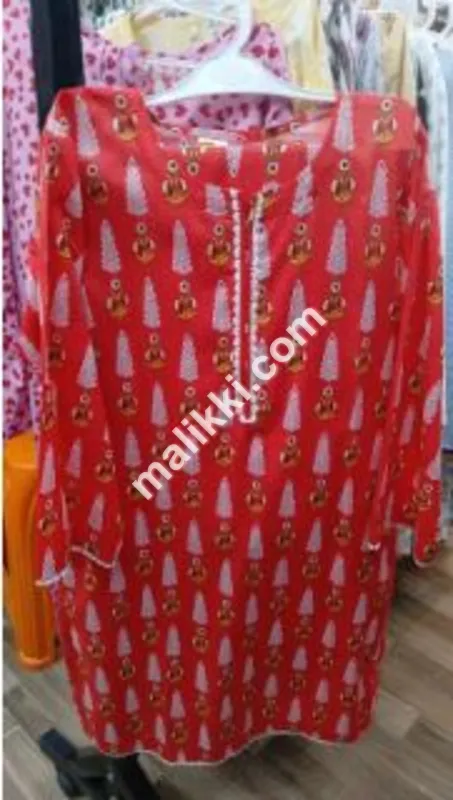 Pure Lawn Red  2 Pcs Ladies Dress-0