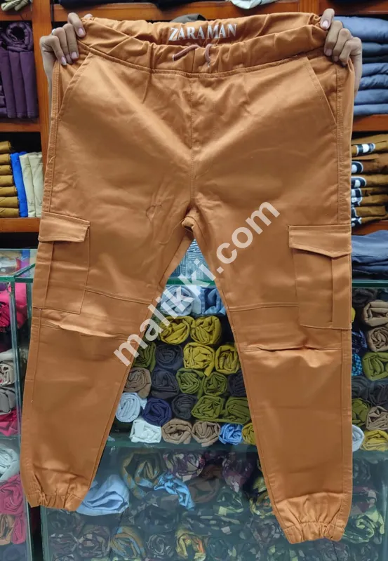 Trouser For Men Brown Color With Side Pockets