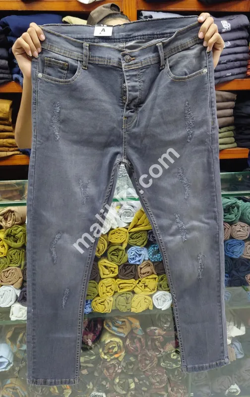 Grey Jeans Ripped 