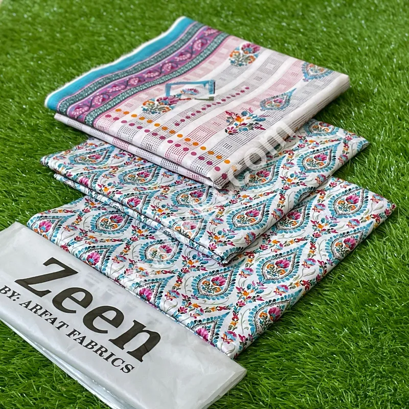 Zeen Fabric Lawn 3Piece Unstitched Dress Available For Sale